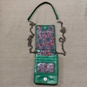 HOBO Green Leather Crossbody Bag with Chain Strap. NWOT